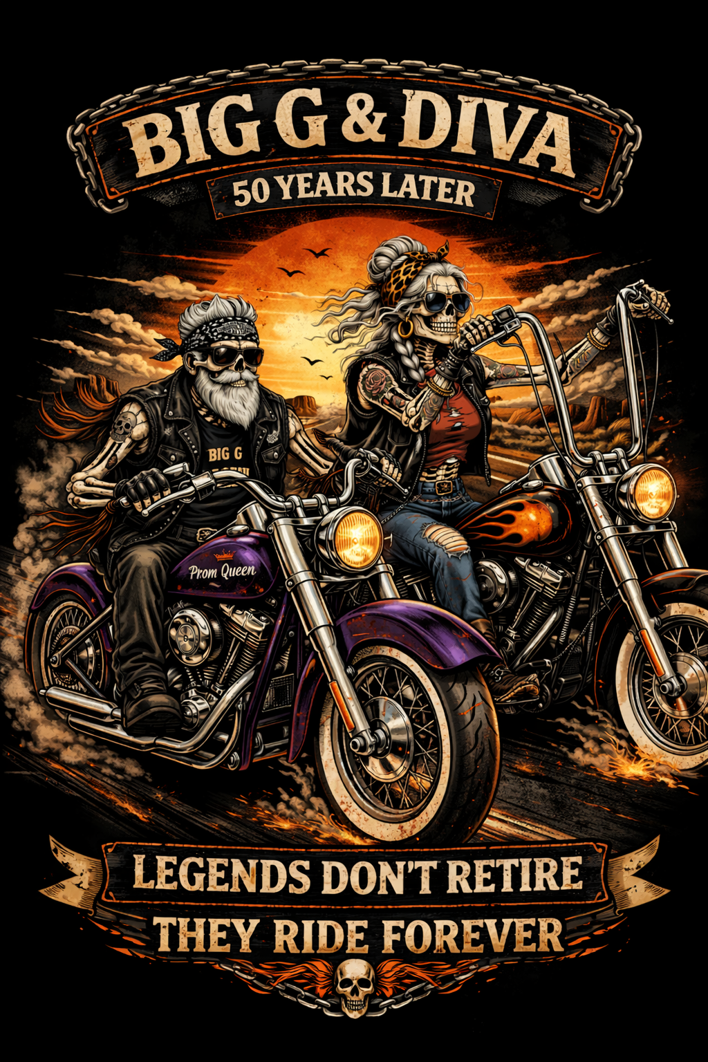 Personalized Biker Couple Tee